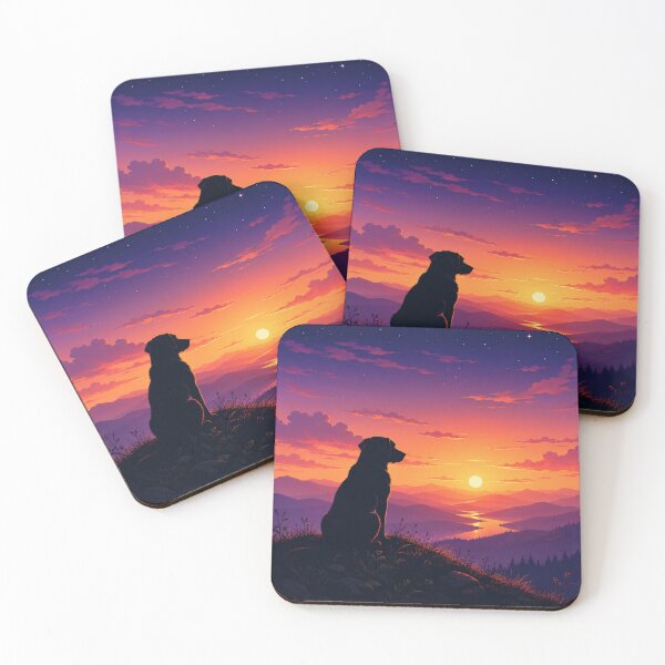 Item preview, Dog Sunset Silhouette Emotional Nostalgic Design designed and sold by A Light Worker.