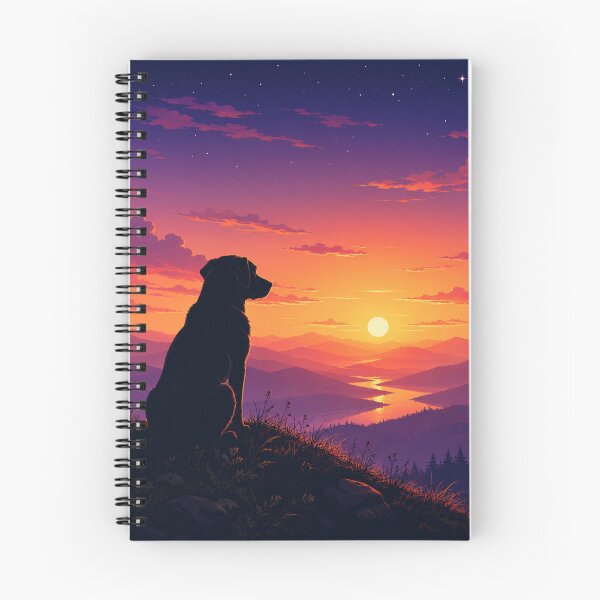 Item preview, Dog Sunset Silhouette Emotional Nostalgic Design designed and sold by A Light Worker.