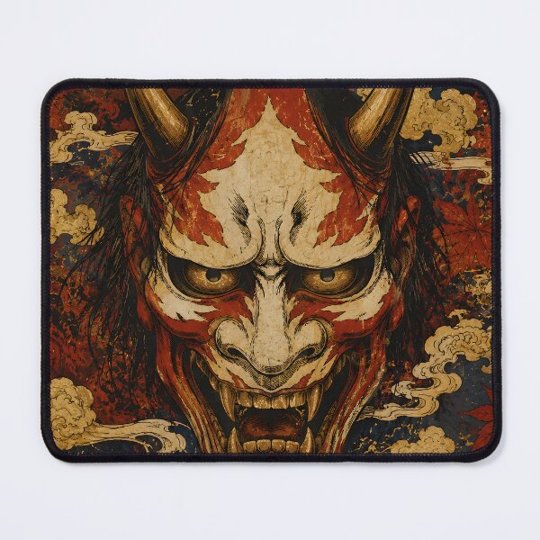 Item preview, Ukiyo-e Hannya Mask & Red Maple — Japanese Woodblock Art designed and sold by JYUMARU.