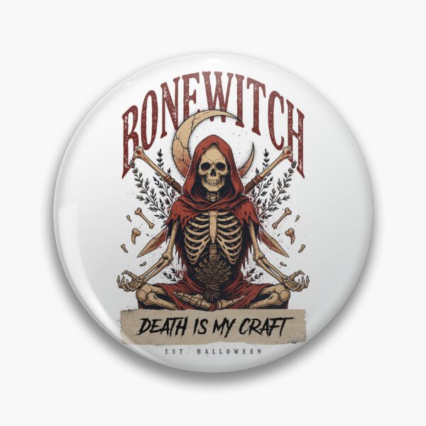 Item preview, Bonewitch T-Shirt | Death Is My Craft Skeleton Occult Halloween Graphic Tee v3 designed and sold by DarylWelsh2024.
