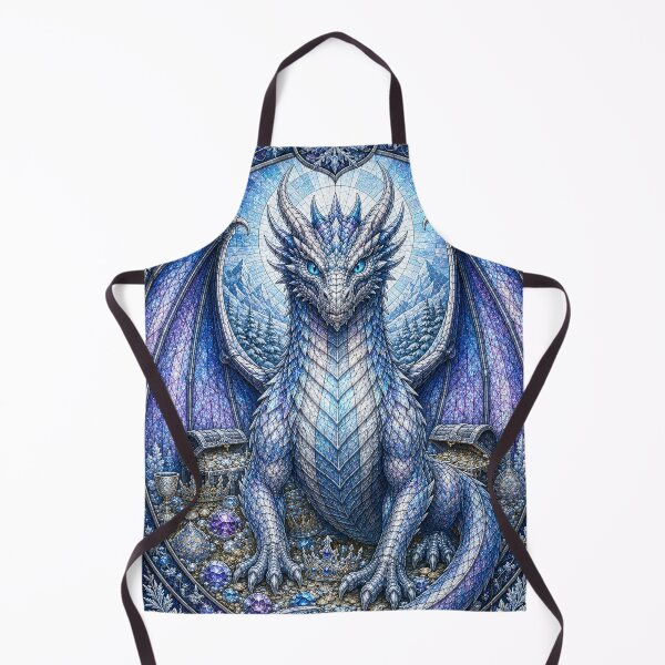 Item preview, The Guardian of Winter's Gold – Stained-Glass Ice Dragon designed and sold by Pixel Otaku Gallery.