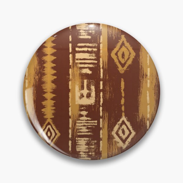 Item preview, Southwestern Kilim Pattern Rust Gold Aztec Ikat designed and sold by Nine Lives Studio.
