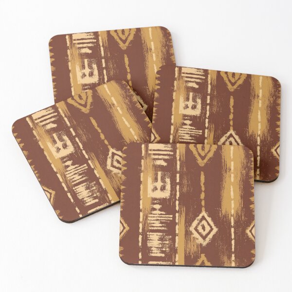 Item preview, Southwestern Kilim Pattern Rust Gold Aztec Ikat designed and sold by Nine Lives Studio.