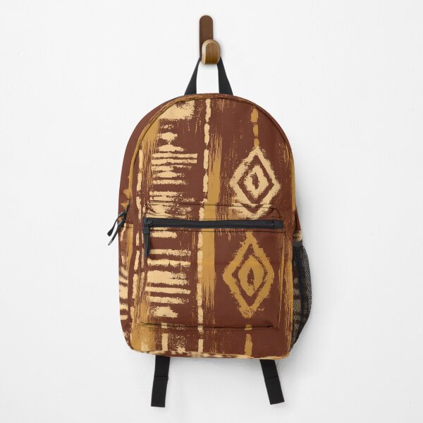 Item preview, Southwestern Kilim Pattern Rust Gold Aztec Ikat designed and sold by Nine Lives Studio.