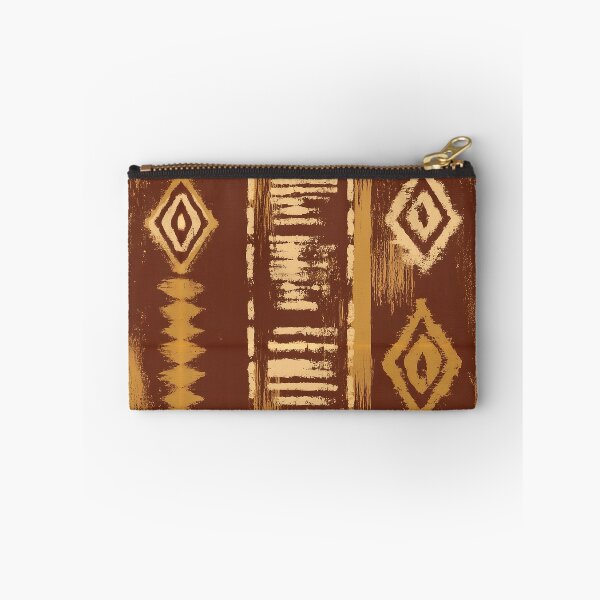 Item preview, Southwestern Kilim Pattern Rust Gold Aztec Ikat designed and sold by Nine Lives Studio.