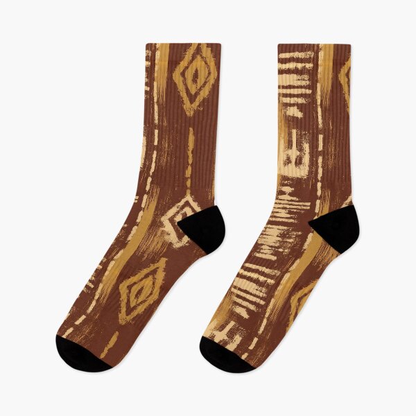 Item preview, Southwestern Kilim Pattern Rust Gold Aztec Ikat designed and sold by Nine Lives Studio.
