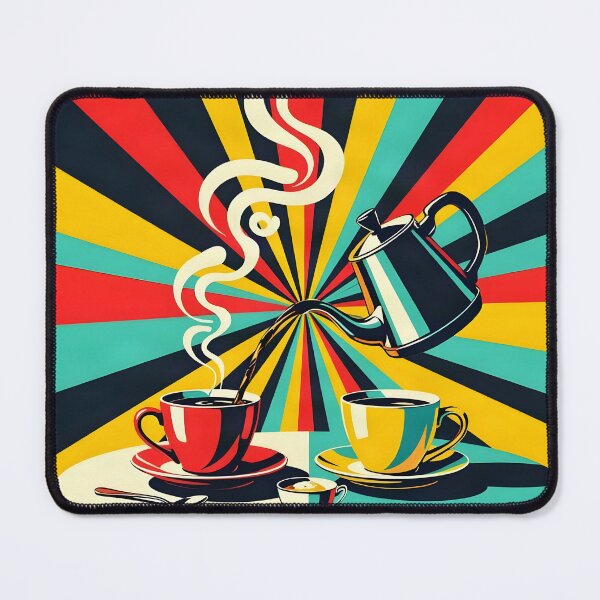 Item preview, Coffee Pot & Two Cups – Retro Pop Art Coffee Scene designed and sold by LSVart.