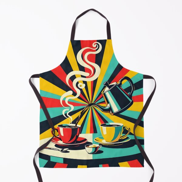 Item preview, Coffee Pot & Two Cups – Retro Pop Art Coffee Scene designed and sold by LSVart.