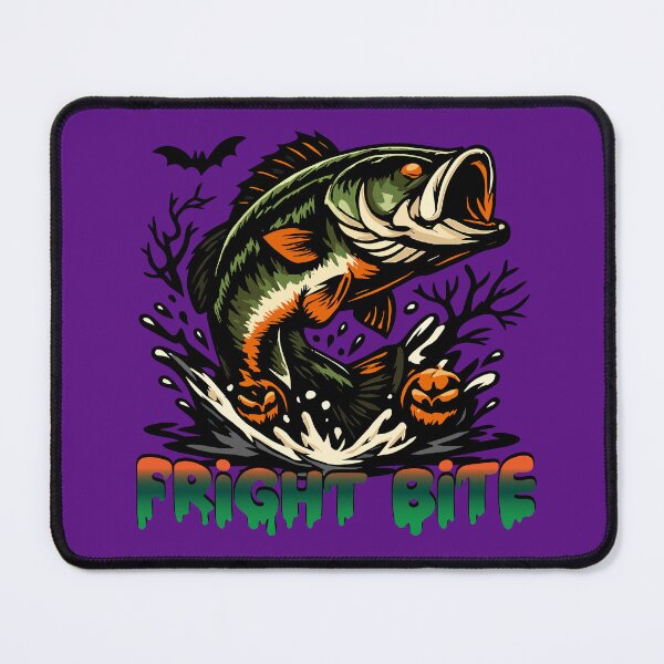 Item preview, Halloween Bass fishing logo style illustration "Fright Bite". designed and sold by Art-Horizon.