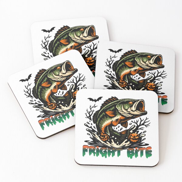 Item preview, Halloween Bass fishing logo style illustration "Fright Bite". designed and sold by Art-Horizon.