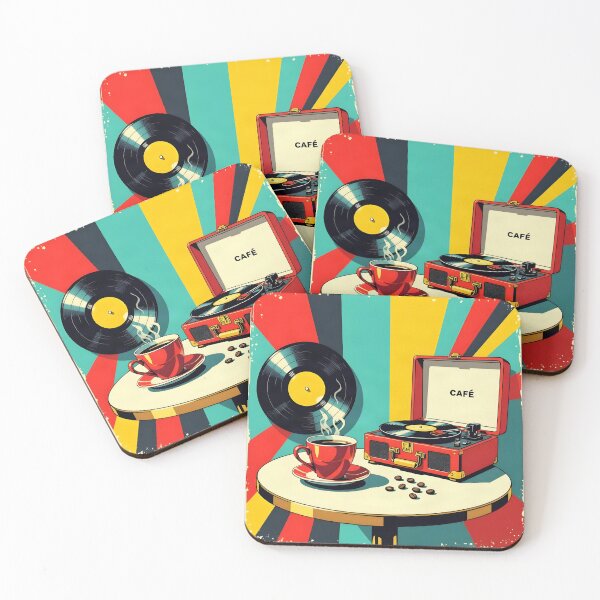 Item preview, Coffee Vinyl – Retro Pop Art Coffee Poster designed and sold by LSVart.