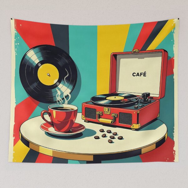 Artikelvorschau, Kaffee-Vinyl – Retro-Pop-Art-Kaffee-Poster entworfen und verkauft von LSVart.