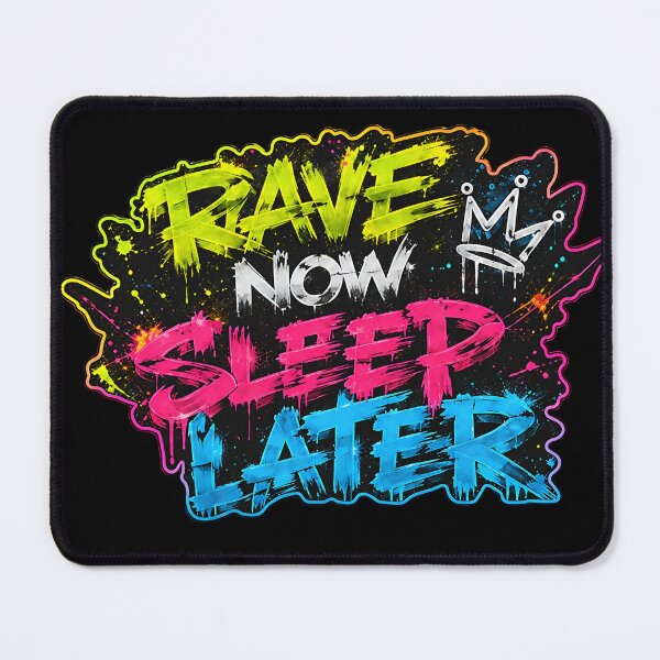 Item preview, Rave Now Sleep Later – Neon Graffiti EDM Party Design designed and sold by RH Design Lab.
