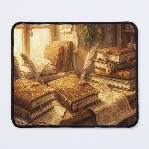 Item preview, Wizard's Study | Alchemist Desk with Spellbooks and Maps designed and sold by SebastianSpace.