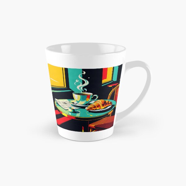 Item preview, Morning Coffee Croissant – Pop Art Café Poster designed and sold by LSVart.