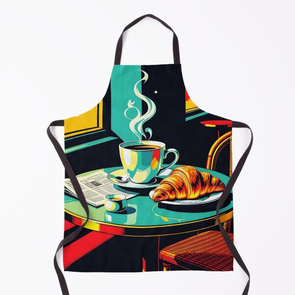 Item preview, Morning Coffee Croissant – Pop Art Café Poster designed and sold by LSVart.