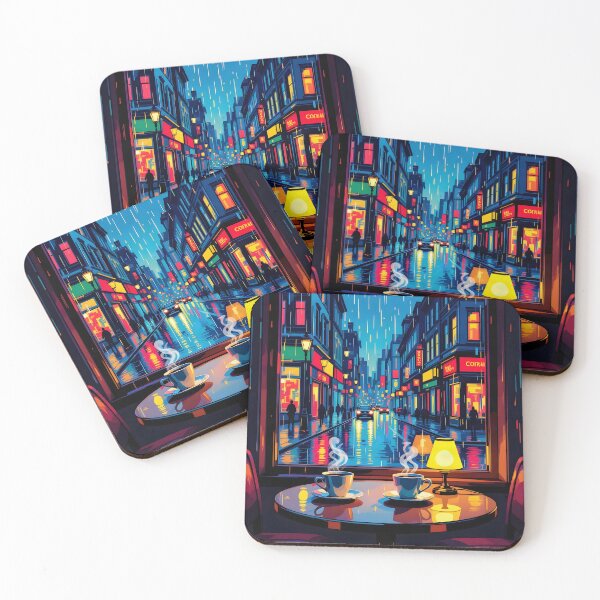 Item preview, Rainy Café Window – Pop Art Poster designed and sold by LSVart.