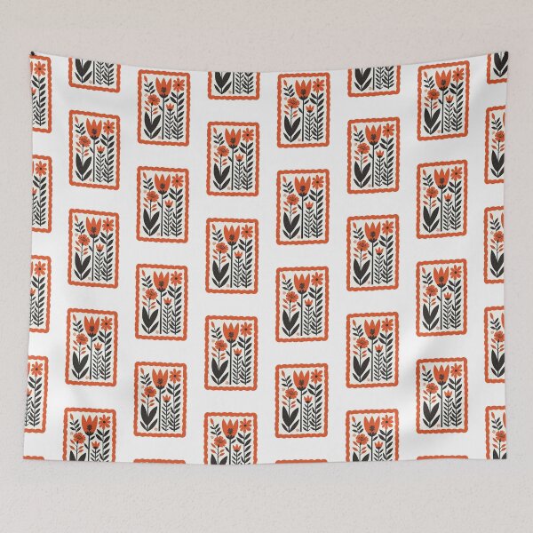 Item preview, Folk floral stamp designed and sold by OtterFactory.