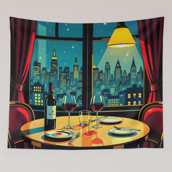 Item preview, Evening Bistro Table – Pop Art Poster designed and sold by LSVart.