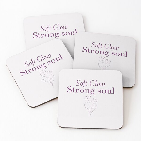 Item preview, Soft Glow Strong Soul | Deep Violet Tulip Line Art & Serif Typography designed and sold by Sparkle First Co..