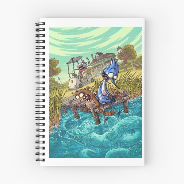 Item preview, Regular Show Fishing Scene – Cartoon Adventure Illustration designed and sold by WATEKE.