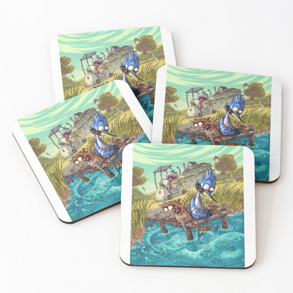 Item preview, Regular Show Fishing Scene – Cartoon Adventure Illustration designed and sold by WATEKE.