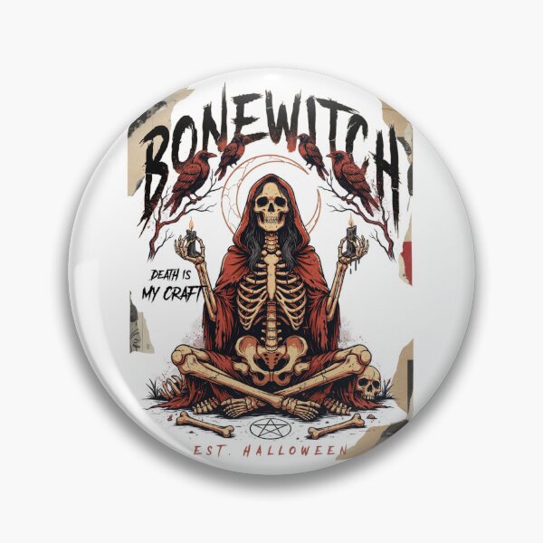 Item preview, Bonewitch T-Shirt | Death Is My Craft Skeleton Occult Halloween Graphic Tee v4 designed and sold by DarylWelsh2024.