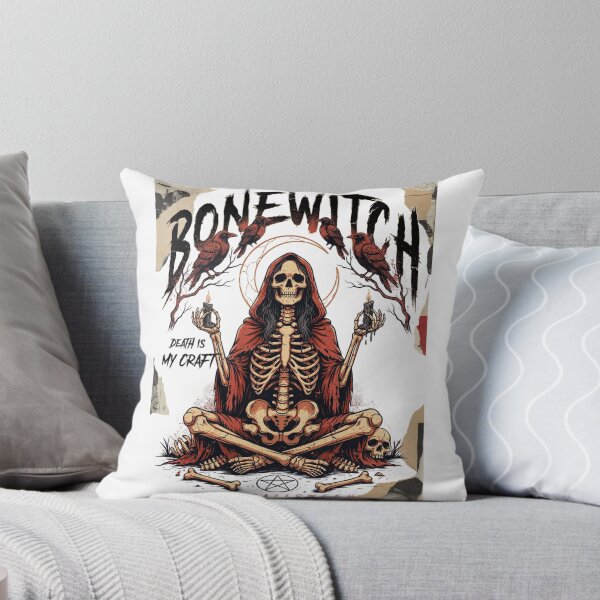 Item preview, Bonewitch T-Shirt | Death Is My Craft Skeleton Occult Halloween Graphic Tee v4 designed and sold by DarylWelsh2024.