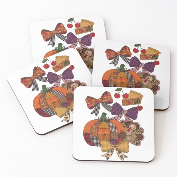 Item preview, Thanksgiving Patchwork Pumpkin Turkey Cherry Pie Coquette Bow designed and sold by CF_VintageDesign.