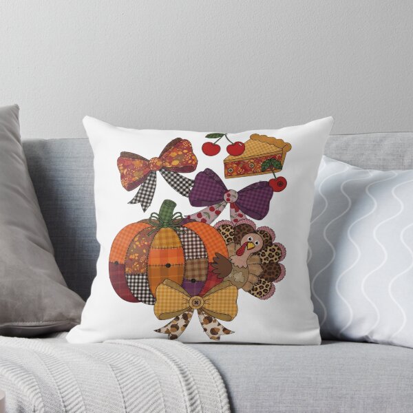 Item preview, Thanksgiving Patchwork Pumpkin Turkey Cherry Pie Coquette Bow designed and sold by CF_VintageDesign.