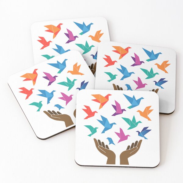 Item preview, Hands Releasing Paper Cranes Origami Art Design designed and sold by Colorfulman.