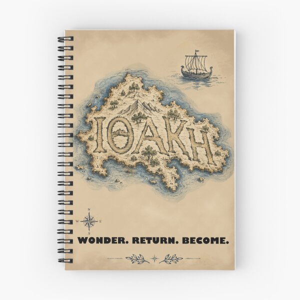 Item preview, WONDER.RETURN.BECOME | Vintage Greek Island Map | Odyssey Inspired Travel Design designed and sold by CreationbyNiki.