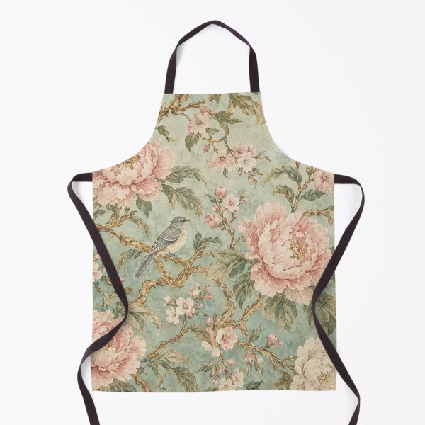 Item preview, Vintage Chinoiserie Peony & Songbird Botanical Wallpaper Pattern designed and sold by MimiSabu.