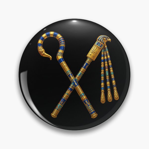 Item preview, Ancient Egyptian Crook and Flail | Pharaoh Royal Symbol Art designed and sold by Zaru Art Studio.