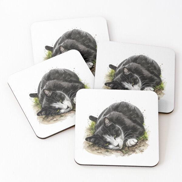 Item preview, Cat | Black & White Cat | Minimal Pet Aesthetic Art designed and sold by Mandayartstudio.