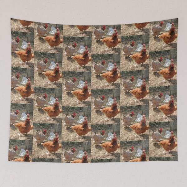Item preview, Free Range Chickens Farmyard Straw Yard designed and sold by pinkal.