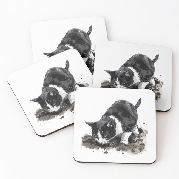 Item preview, Cat | Black & White Cat | Minimal Pet Aesthetic Art designed and sold by Mandayartstudio.