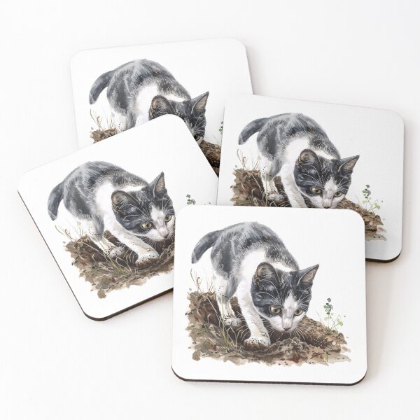 Item preview, Cat | Black & White Cat | Minimal Pet Aesthetic Art designed and sold by Mandayartstudio.