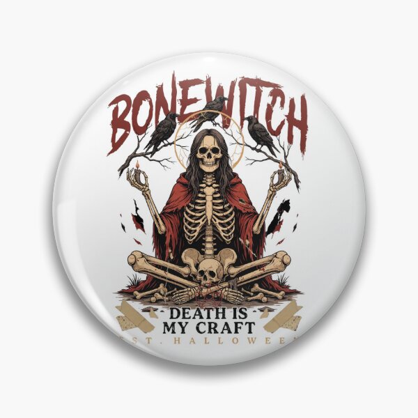 Item preview, Bonewitch T-Shirt | Death Is My Craft Skeleton Occult Halloween Graphic Tee v6 designed and sold by DarylWelsh2024.