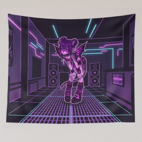 Item preview, Gothic Fairy Cat Girl: Purple Cyberpunk E-Girl Aesthetic designed and sold by CuteKats.