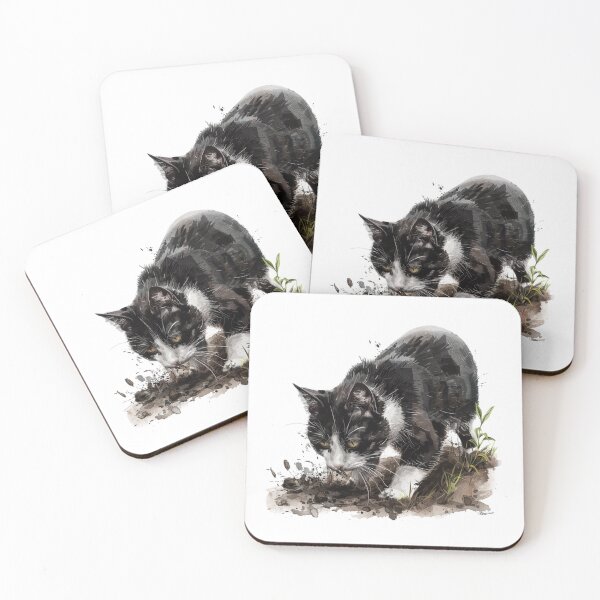 Item preview, Cat | Black & White Cat | Minimal Pet Aesthetic Art designed and sold by Mandayartstudio.