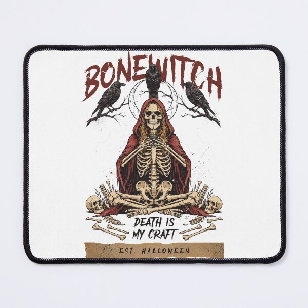 Item preview, Bonewitch T-Shirt | Death Is My Craft Skeleton Occult Halloween Graphic Tee v7 designed and sold by DarylWelsh2024.