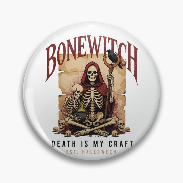 Item preview, Bonewitch T-Shirt | Death Is My Craft Skeleton Occult Halloween Graphic Tee v8 designed and sold by DarylWelsh2024.