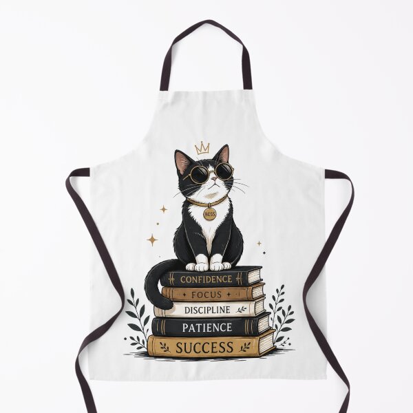 Item preview, The Mindset of Success – Black Cat on Book Stack Artwork designed and sold by Ink Matrix.