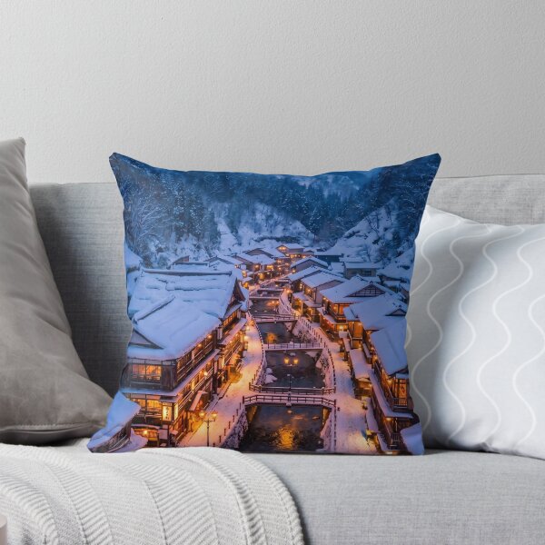 Item preview, Snowy Japanese Onsen Village Photography designed and sold by conohitoAI-ArtGallery.