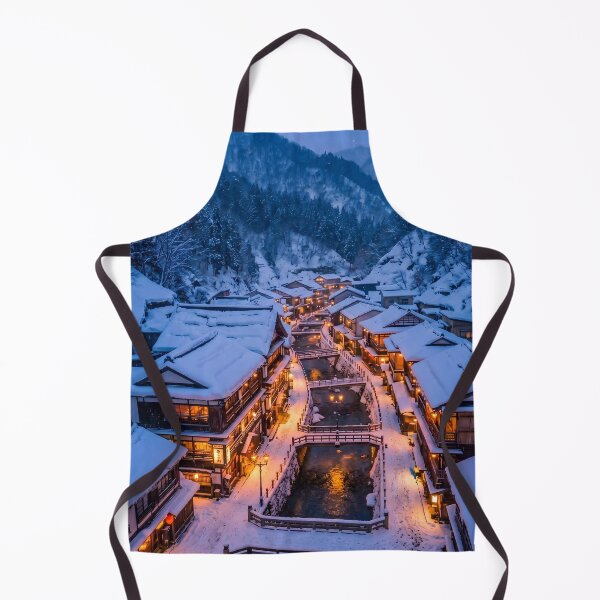 Item preview, Snowy Japanese Onsen Village Photography designed and sold by conohitoAI-ArtGallery.