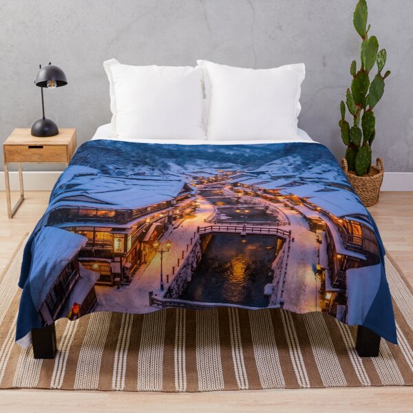 Item preview, Snowy Japanese Onsen Village Photography designed and sold by conohitoAI-ArtGallery.