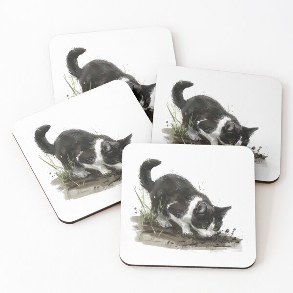 Item preview, Cat | Black & White Cat | Minimal Pet Aesthetic Art designed and sold by Mandayartstudio.