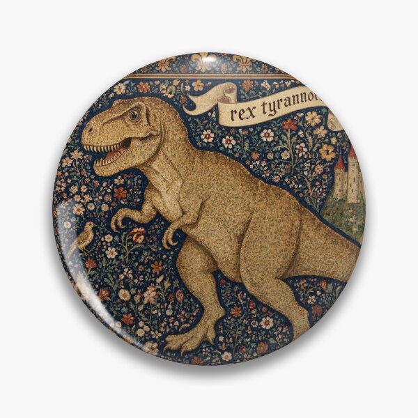 Item preview, Medieval tapestry style illustration of a dinosaur - Tyrannosaurus Rex designed and sold by Vintage Designs +.