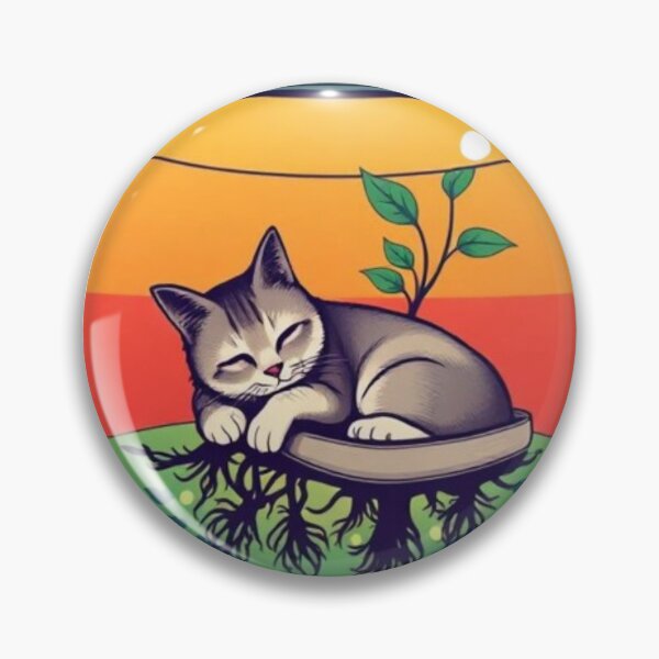 Item preview, Cozy Hydroponic Plant Cat Cottagecore Aesthetic designed and sold by A-to-y.